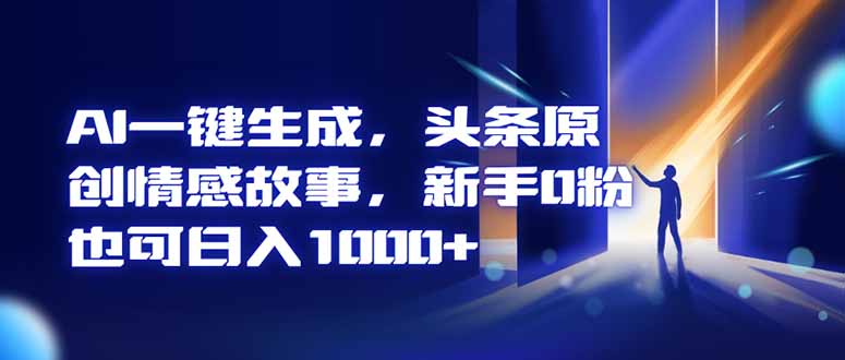 AI一键生成，头条原创情感故事，新手0粉也可日入1000+-黑马项目网