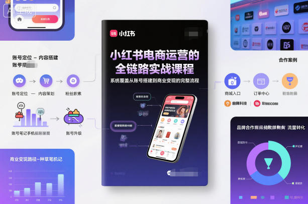 小红书电商运营的全链路实战课程，系统覆盖从账号搭建到商业变现的完整流程-黑马项目网