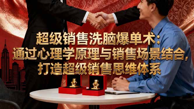 超级销售洗脑爆单术：通过心理学原理与销售场景结合,打造超级销售思维体系-黑马项目网
