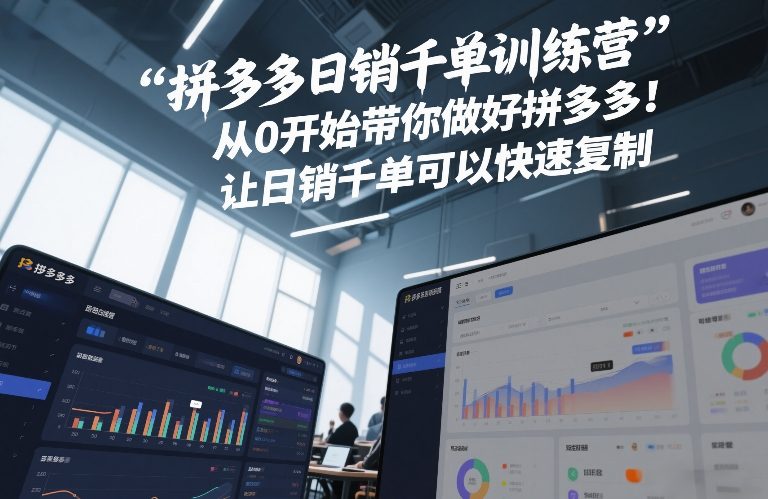 拼多多日销千单训练营，从0开始带你做好拼多多，让日销千单可以快速复制(更新26年4月)-黑马项目网