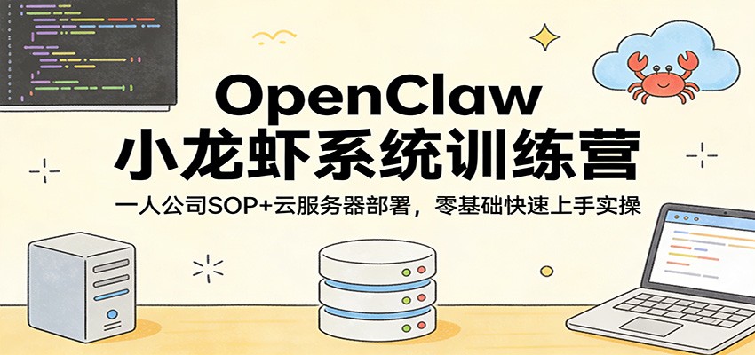 OpenClaw小龙虾系统训练营：一人公司SOP，云服务器部署，零基础快速上手实操-黑马项目网