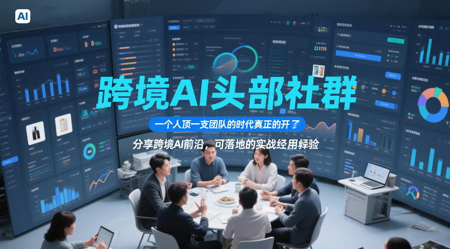 跨境AI头部社群，一个人顶一支团队的时代真正的开始了，分享跨境AI前沿，可落地的实战经验(更新5月23日)-黑马项目网