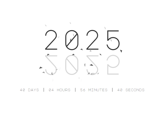 2025年新年倒计时动画效果HTML代码-黑马项目网