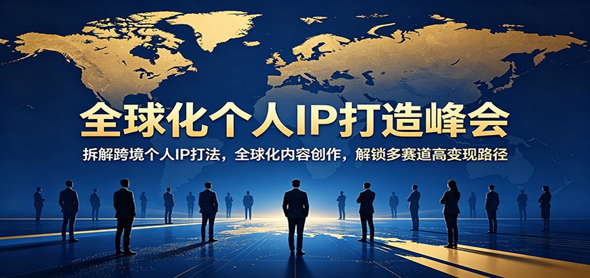 全球化个人IP打造峰会：拆解跨境个人IP打法，全球化内容创作，解锁多赛道高变现路径-黑马项目网
