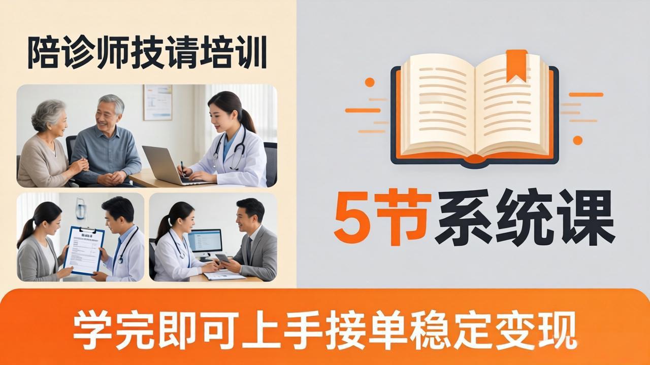 想做陪诊师不知从何下手？5节系统课教你掌握核心技能，学完即可上手接单稳定变现-黑马项目网