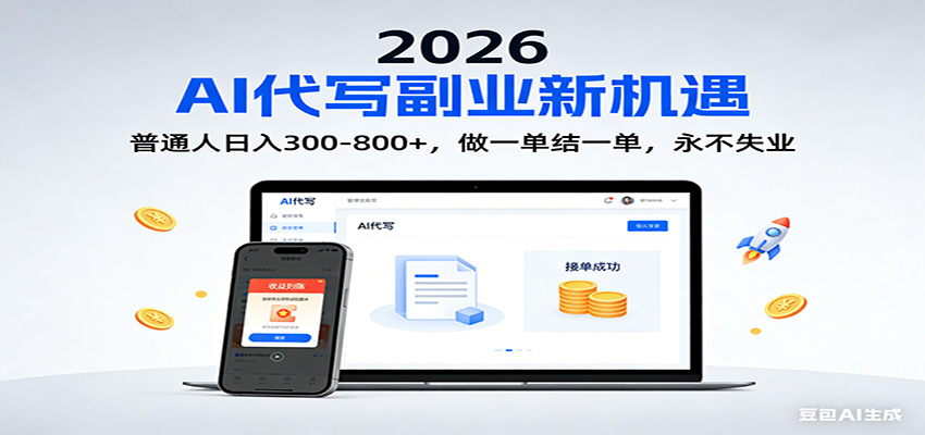 2026 副业首选!AI 代写日入 300-800,普通人0门槛,做一单结一单!-黑马项目网