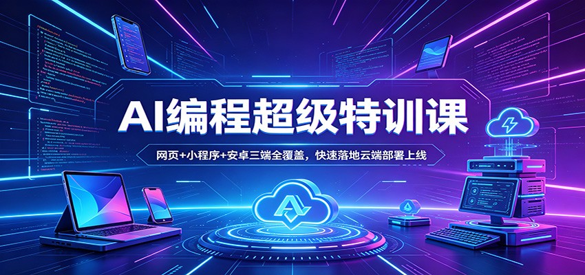 AI编程超级特训课：网页+小程序+安卓三端全覆盖，快速落地云端部署上线-黑马项目网