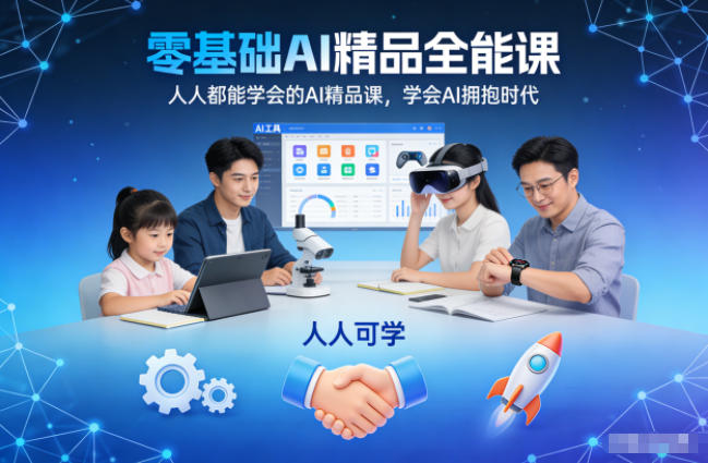 零基础AI精品全能课，人人都能学会的AI精品课，学会AI拥抱时代-黑马项目网