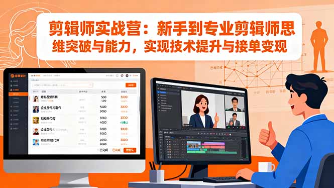 剪辑师实战营：新手到专业剪辑师思维突破与能力，实现技术提升与接单变现-黑马项目网