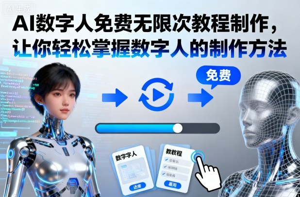 AI数字人免费无限次教程制作，让你轻松掌握数字人的制作方法-黑马项目网