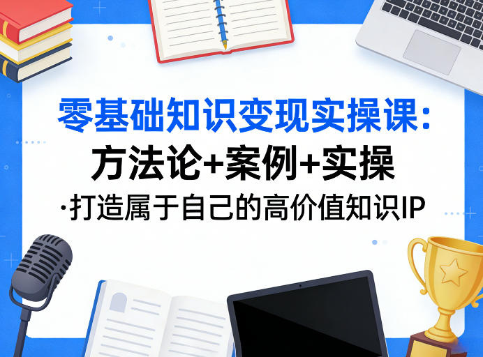 零基础知识变现实操课，方法论+案例+实操，打造属于自己的高价值知识IP-黑马项目网