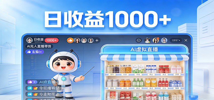 不用露脸不用说话，24小时自动卖货赚钱，全天自动直播，收益看得见-黑马项目网