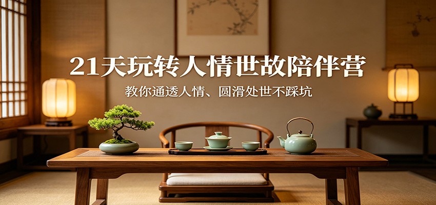 21天玩转人情世故陪伴营：教你通透人情、圆滑处世不踩坑-黑马项目网