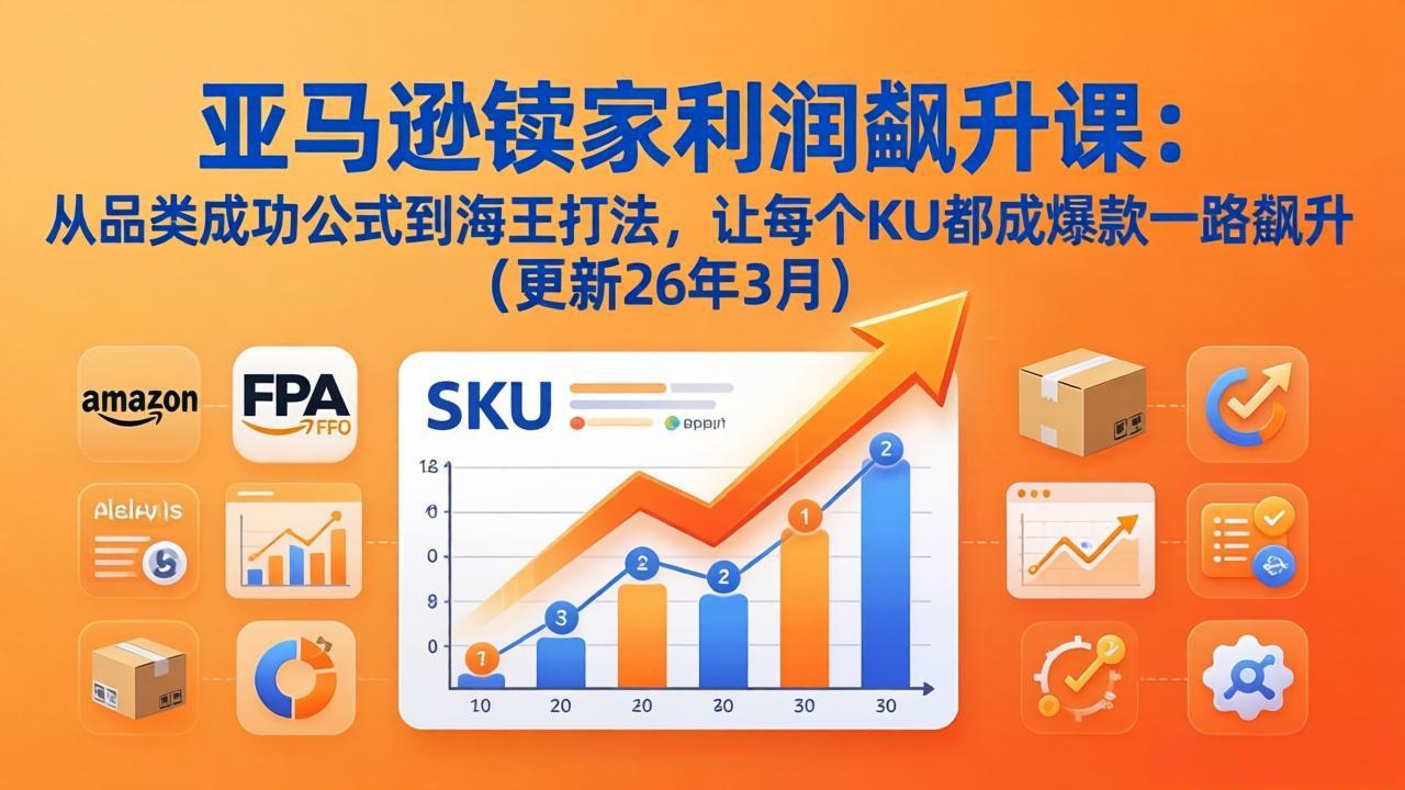 亚马逊卖家利润飙升课：从品类成功公式到海王打法，让每个SKU都成爆款一路飙升(更新26年3月-黑马项目网