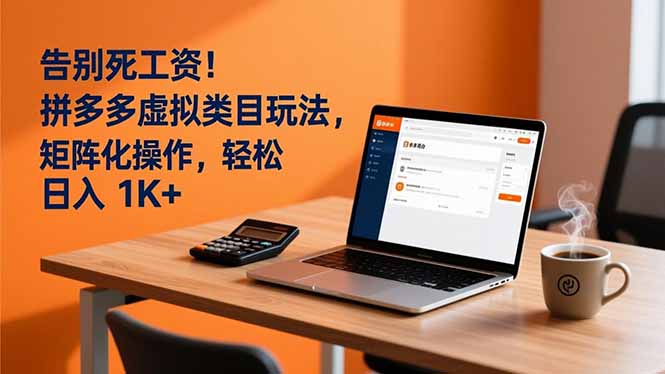 告别死工资！拼多多虚拟类目玩法，矩阵化操作，轻松日入 1K+-黑马项目网