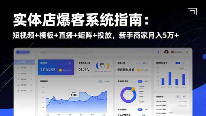 实体店爆客系统指南：短视频+模板+直播+矩阵+投放，新手商家月入5万+-黑马项目网