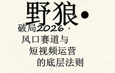 野狼团队·多平台实操运营课，覆盖AI口播、服装、好物、漫剪等热门玩法(更新4月)-黑马项目网