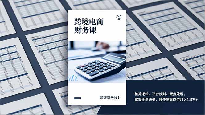 跨境电商财务课，核算逻辑、平台规则、账务处理，掌握全盘账务，胜任高薪岗位月入1.5万+-黑马项目网