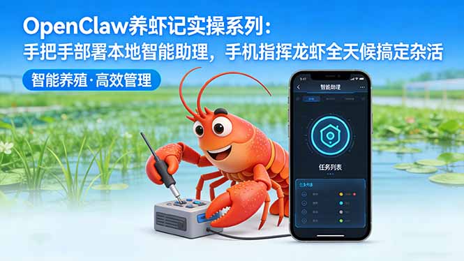 OpenClaw养虾记实操系列-更新：手把手部署本地智能助理，手机指挥龙虾全天候搞定杂活-黑马项目网