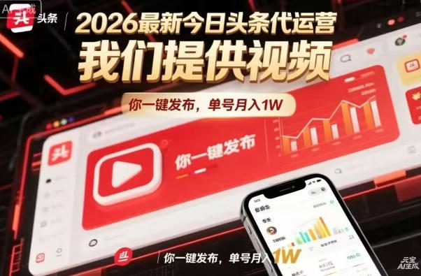 今日头条躺賺模式，你9我1，操作简单，一键发布，单机日入数百，长期合作【揭秘】-黑马项目网