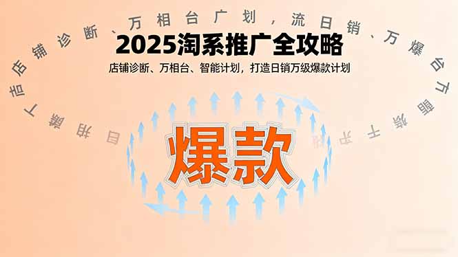 2025淘系推广全攻略，店铺诊断、万相台、智能计划，打造日销万级爆款计划-黑马项目网