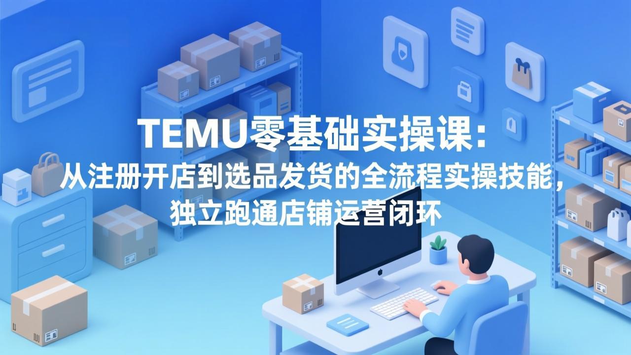 TEMU零基础实操课：从注册开店到选品发货的全流程实操技能，独立跑通店铺运营闭环-黑马项目网