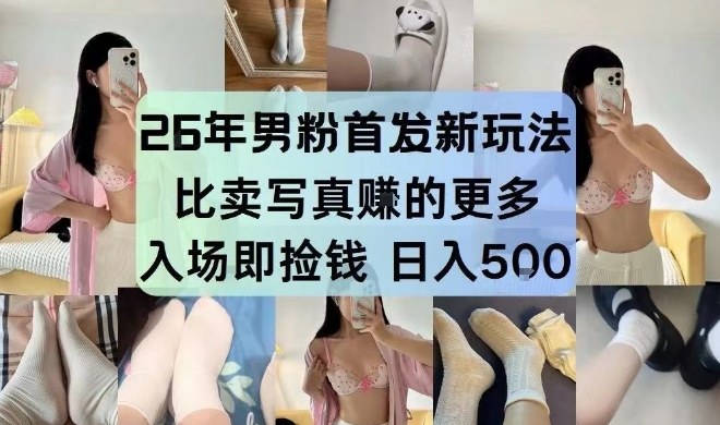 26年男粉首发最新3.0玩法，独此一家，比卖写真賺的更多，入场即捡钱，日入5张【揭秘】-黑马项目网