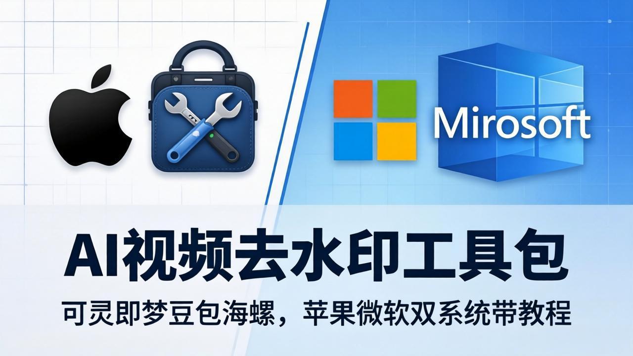 AI视频去水印工具包：可灵即梦豆包海螺，苹果微软双系统带教程-黑马项目网