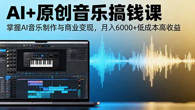 AI+原创音乐搞钱课：掌握AI音乐制作与商业变现，月入6000+低成本高收益-黑马项目网