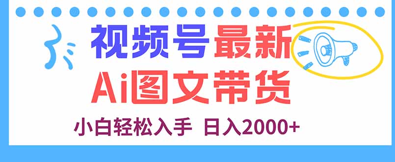视频号最新AI图文带货，每天几分钟，小白轻松入手，日入2000+-黑马项目网