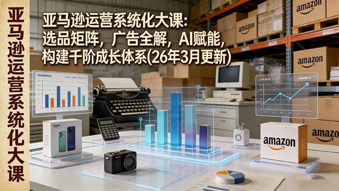 亚马逊运营系统化大课：选品矩阵，广告全解，AI赋能，构建千阶成长体系(26年3月更新-黑马项目网