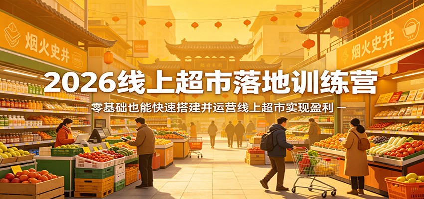 2026线上超市落地训练营，零基础也能快速搭建并运营线上超市实现盈利-黑马项目网