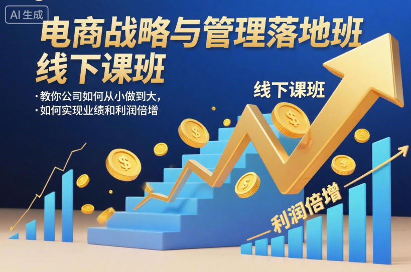 电商战略与管理落地班线下课，教你公司如何从小做到大，如何实现业绩和利润倍增【录音】-黑马项目网