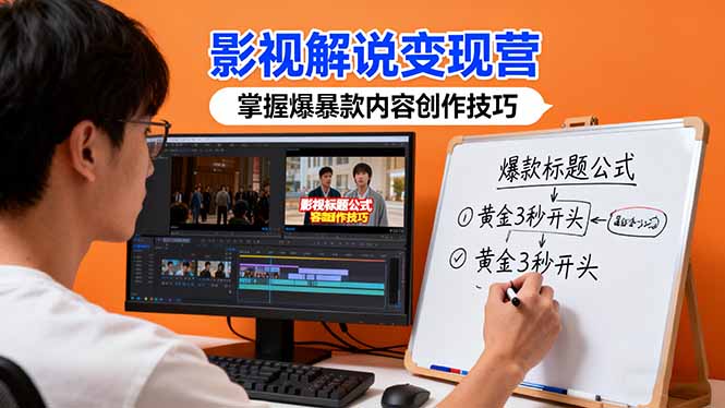 影视解说变现营：通过30+实战案例爆款内容创作技巧，掌握影视解说盈利密码-黑马项目网