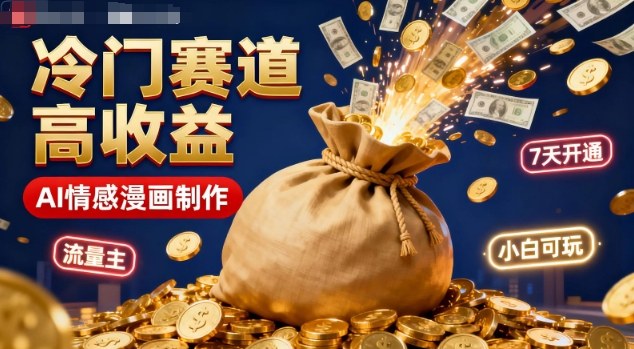 公众号冷门赛道，用AI做情感漫画，7天开通流量主，操作简单，小白可玩-黑马项目网