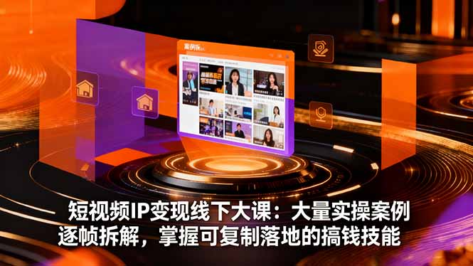 短视频IP变现线下大课：大量实操案例逐帧拆解，掌握可复制落地的搞钱技能-黑马项目网