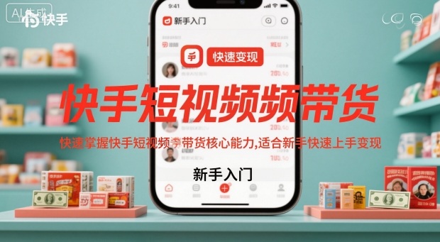快手短视频带货，快速掌握快手短视频带货核心能力，适合新手快速上手变现-黑马项目网