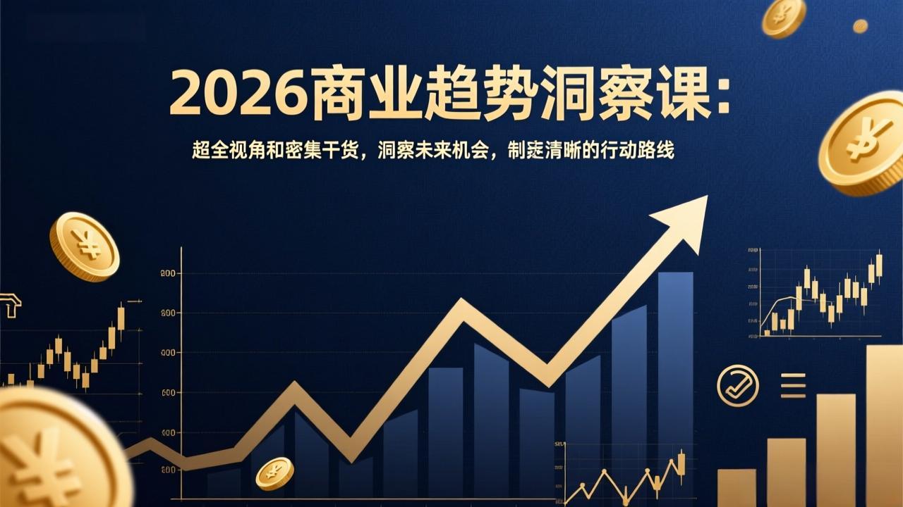 2026商业趋势洞察课：超全视角和密集干货，洞察未来机会，制定清晰的行动路线-黑马项目网