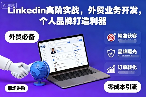 Linkedin高阶实战，外贸业务开发，个人品牌打造利器-黑马项目网