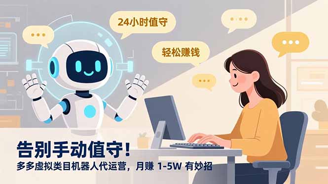 告别手动值守！多多虚拟类目机器人代运营，月赚 1-5W 有妙招-黑马项目网