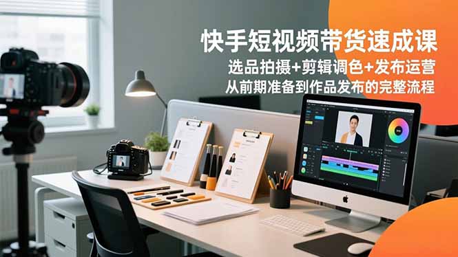 快手短视频带货速成课，选品拍摄+剪辑调色+发布运营，从前期准备到作品发布的完整流程-黑马项目网