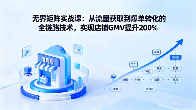 无界矩阵实战课：从流量获取到爆单转化的全链路技术，实现店铺GMV提升200%-黑马项目网