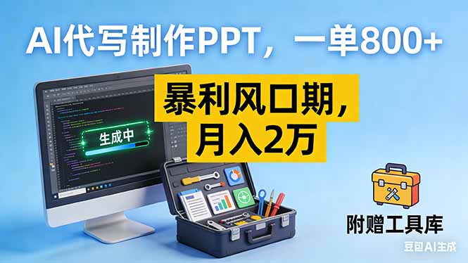AI代写制作PPT，一单800+， 暴利风口期，月入2万【附工具】-黑马项目网