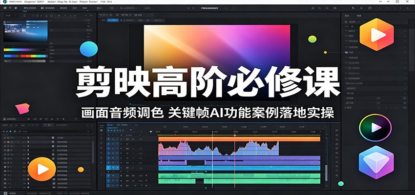 剪映高阶必修课：画面音频调色，关键帧AI功能案例落地实操-黑马项目网