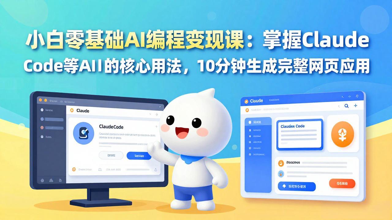小白零基础AI编程变现课：掌握Claude Code等AI工具的核心用法，10分钟生成完整网页应用-黑马项目网