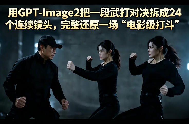 用GPT-Image2把一段武打对决拆成24个连续镜头，完整还原一场“电影级打斗”-黑马项目网