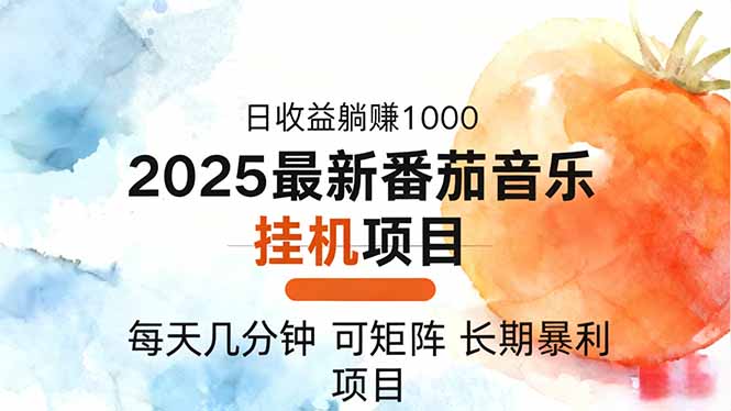2025年最新番茄音乐人挂机项目，每天几分钟，月入1000＋，可矩阵，一台…-黑马项目网