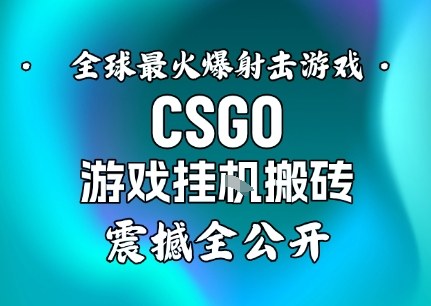 【年底大揭秘】基于全球最火爆的射击CSGO游戏挂G搬砖，日入5张+，震撼公开-黑马项目网