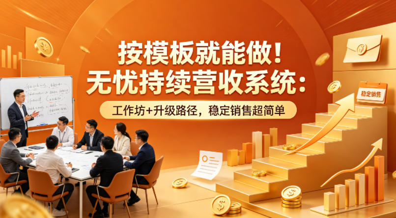 按模板就能做！无忧持续营收系统：工作坊+升级路径，稳定销售超简单【原创双语字幕】-黑马项目网