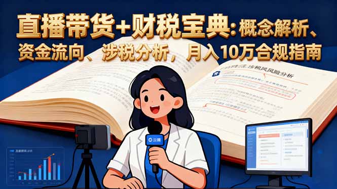 直播带货+财税宝典：概念解析、资金流向、涉税分析，月入10万合规指南-黑马项目网